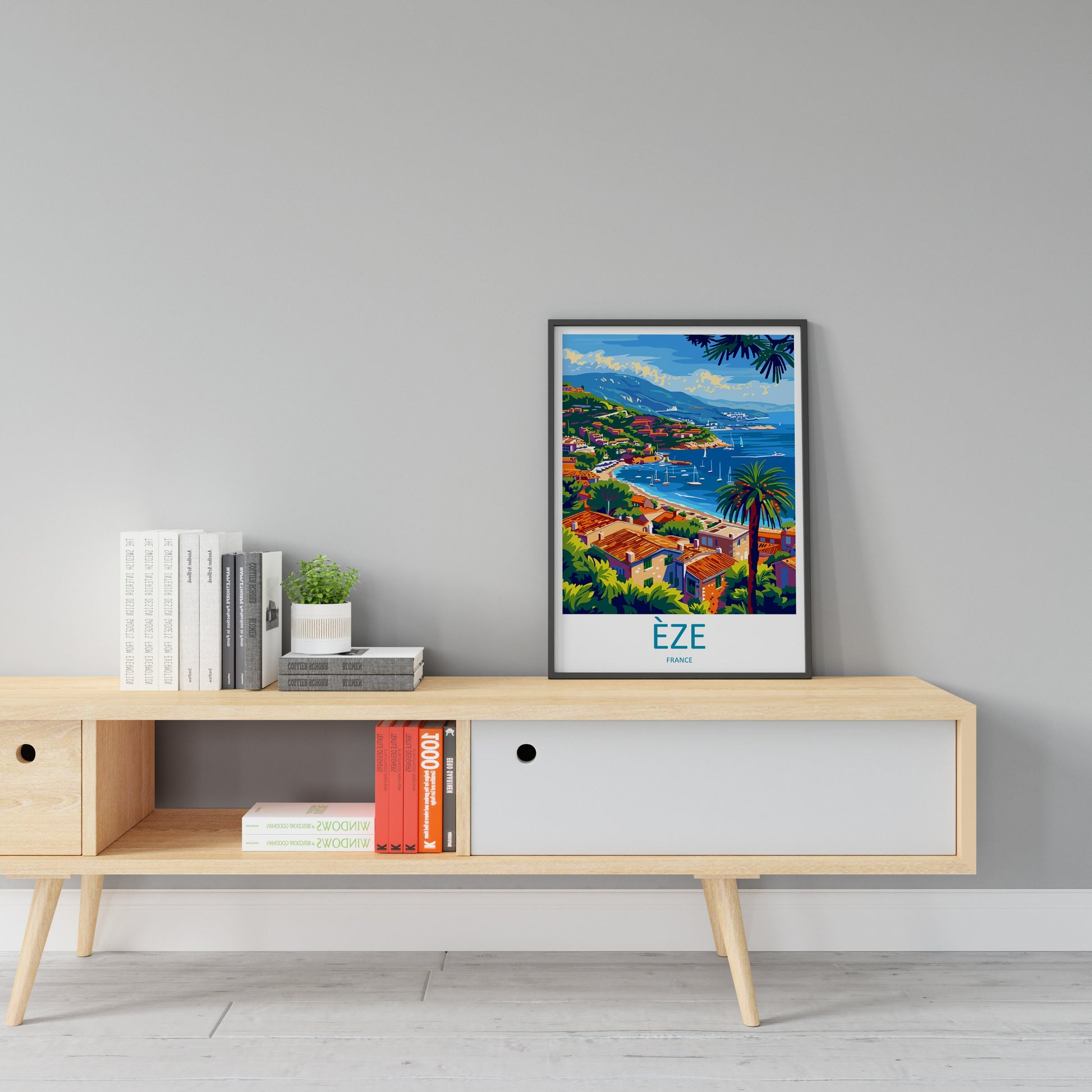 Eze Travel Print Wall Art Eze Wall Hanging Home Décor Eze Gift Art Lovers France Art Lover Gift Eze Print France Artwork Eze Coastal Artwork