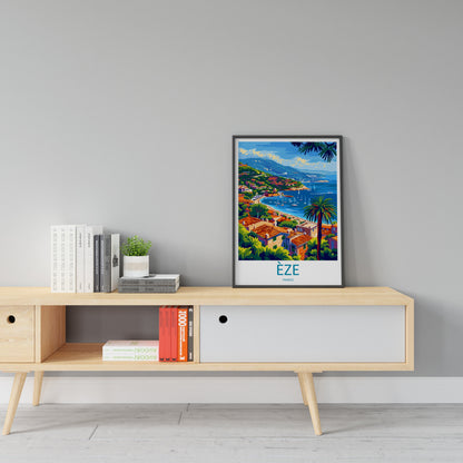 Eze Travel Print Wall Art Eze Wall Hanging Home Décor Eze Gift Art Lovers France Art Lover Gift Eze Print France Artwork Eze Coastal Artwork