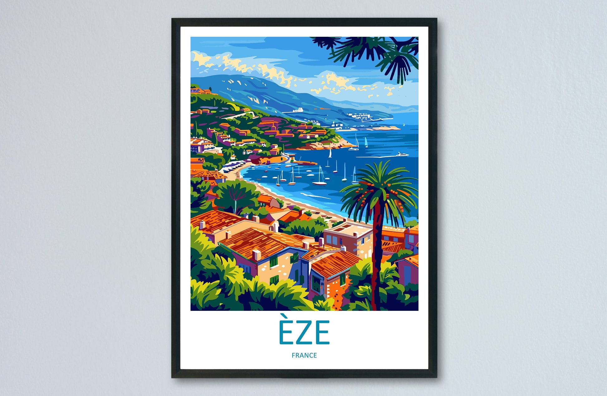 Eze Travel Print Wall Art Eze Wall Hanging Home Décor Eze Gift Art Lovers France Art Lover Gift Eze Print France Artwork Eze Coastal Artwork