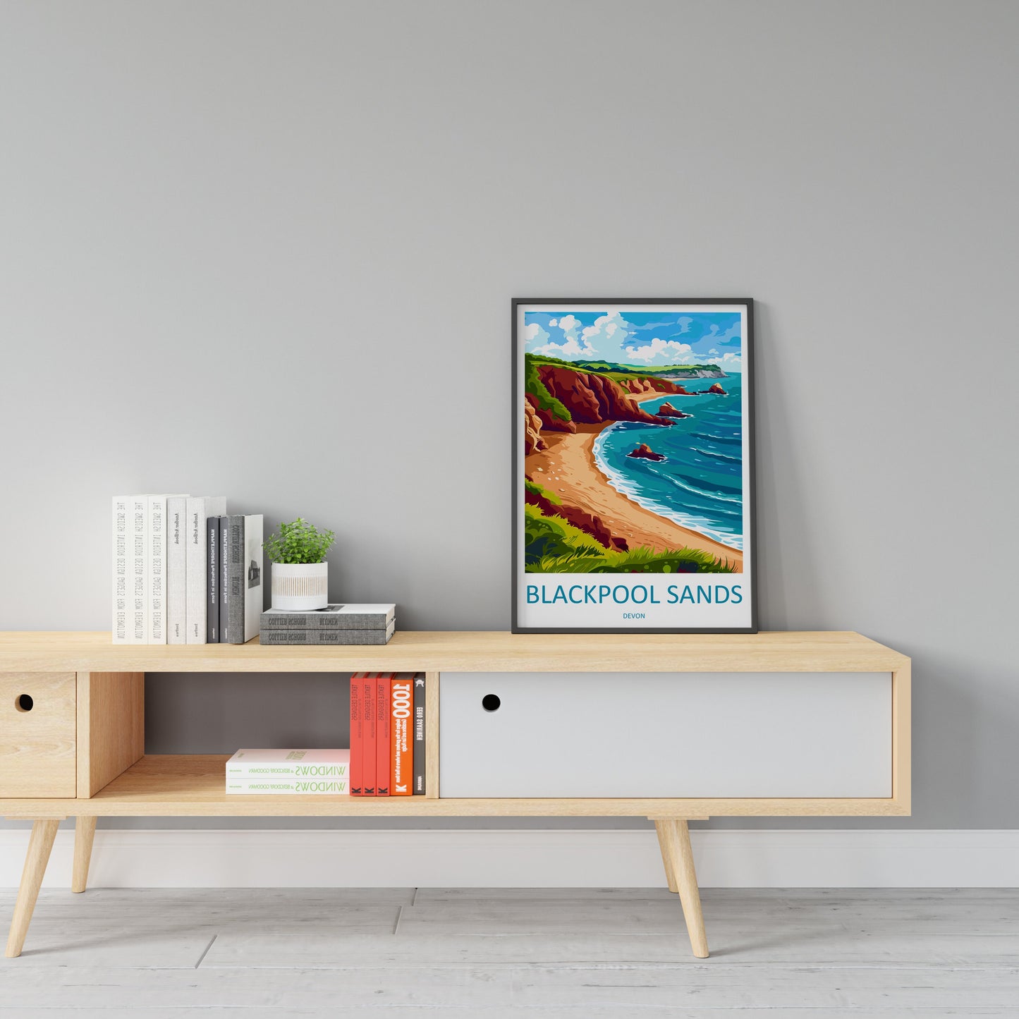 Blackpool Sands Travel Print Wall Art Blackpool Sands Wall Hanging Home Decor Blackpool Sands Gift Art Lovers Wall Art Devon Travel Art