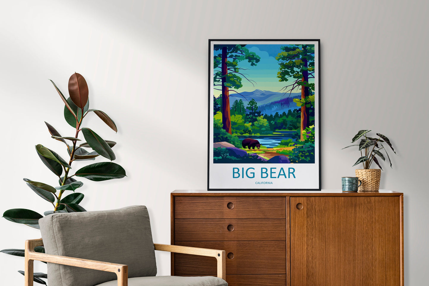 Big Bear Lake Travel Print Wall Art Big Bear Lake Wall Hanging Home Décor Big Bear Lake Gift Art Lovers California Art Lover Gift Lake Art