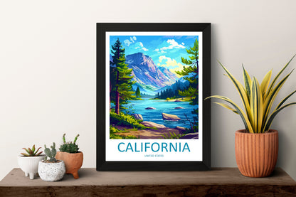 California Travel Print Wall Art California Wall Hanging Home Décor California Gift Art Lovers California Art Lover Gift Lake Art