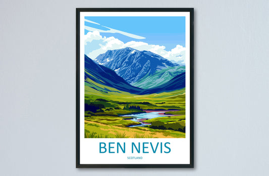 Ben Nevis Travel Print Wall Art Ben Nevis Wall Hanging Home Décor Ben Nevis Gift Art Lovers Scotland Art Lover Gift Ben Nevis Travel Artwork