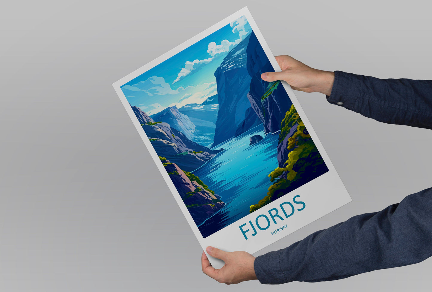 The Fjords Travel Print The Fjords Norway Home Décor The Fjords Art Print Norwegian Mountains Room Print For Scandinavian Mountains Gift Art