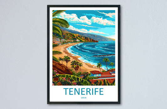 Tenerife Travel Print Wall Art Tenerife Wall Hanging Home Décor Tenerife Gift Art Lovers Spain Art Lover Gift Tenerife Print Spain Wall Art