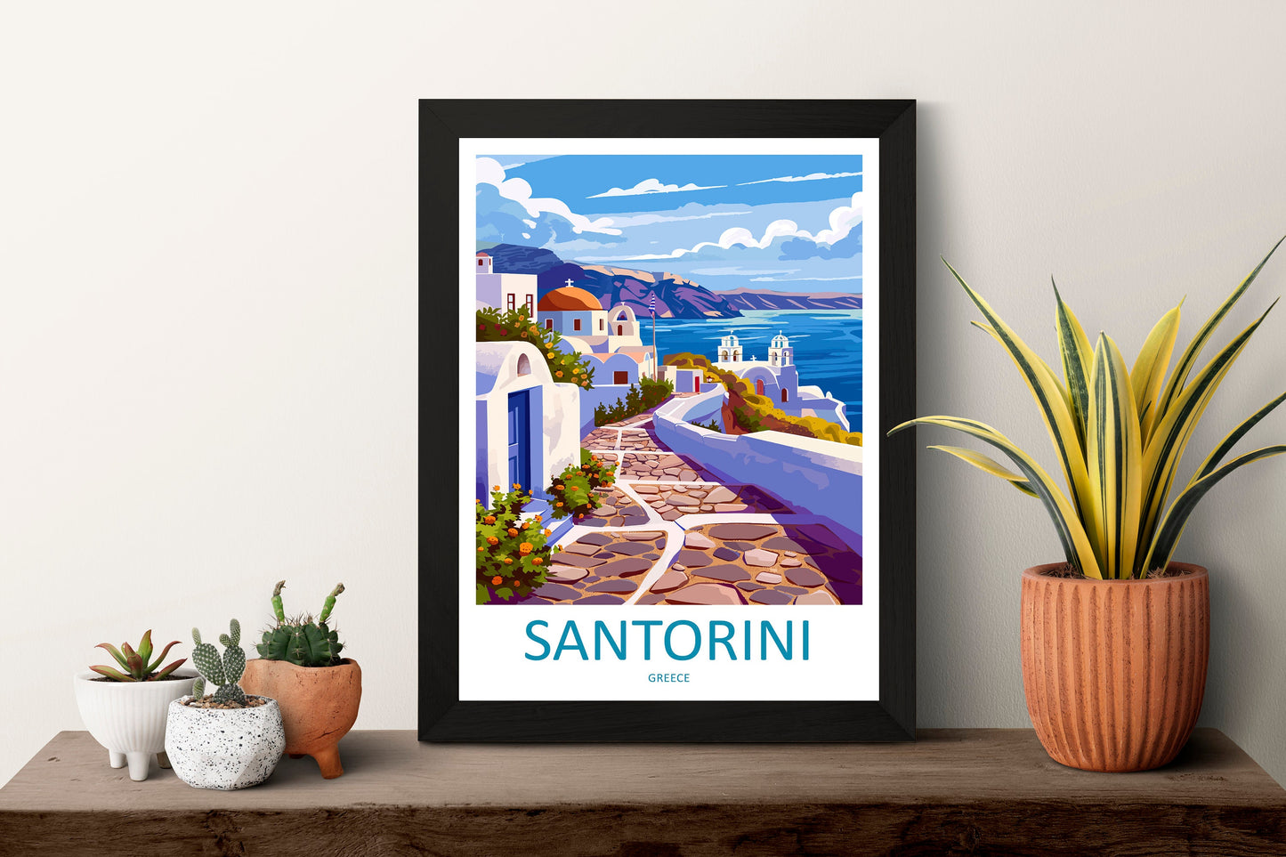 Santorini Travel Print Wall Art Santorini Greece Wall Hanging Home Decoration Santorini Gift Art Lovers Wall Art Print Santorini Greek Print