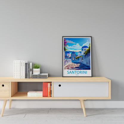 Santorini Travel Print Wall Art Santorini Greece Wall Hanging Home Decoration Santorini Gift Art Lovers Wall Art Print Santorini Greek Print