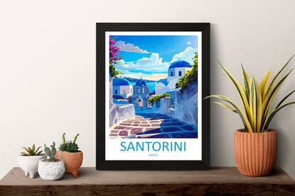 Santorini Travel Print Wall Art Santorini Greece Wall Hanging Home Decoration Santorini Gift Art Lovers Wall Art Print Santorini Greek Print