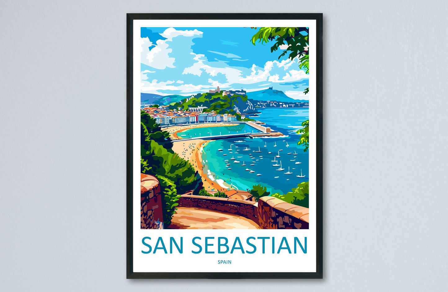 San Sebastian Travel Print Wall Art San Sebastian Wall Hanging Home Décor San Sebastian Gift Art Lovers Spain Art Lover Gift San Sebastian