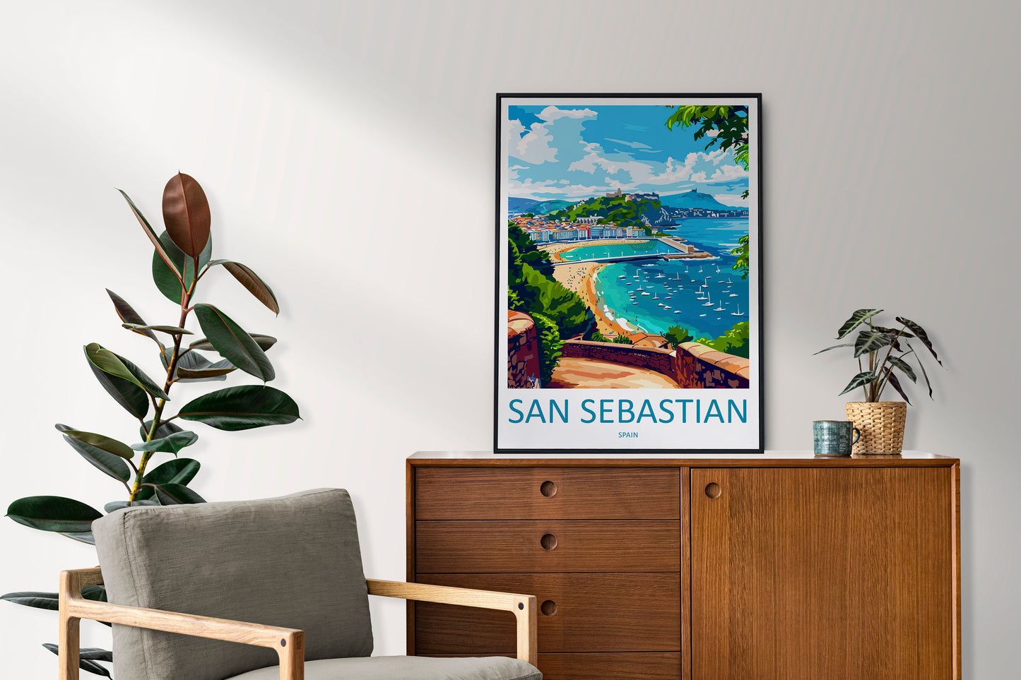 San Sebastian Travel Print Wall Art San Sebastian Wall Hanging Home Décor San Sebastian Gift Art Lovers Spain Art Lover Gift San Sebastian