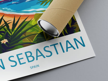 San Sebastian Travel Print Wall Art San Sebastian Wall Hanging Home Décor San Sebastian Gift Art Lovers Spain Art Lover Gift San Sebastian