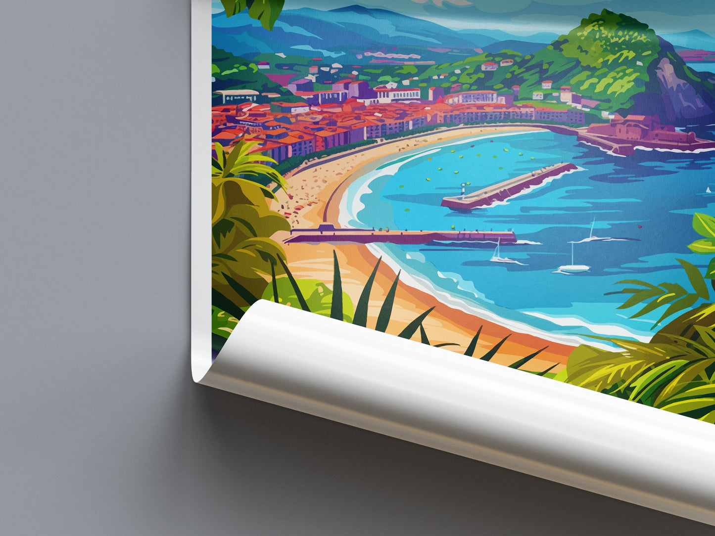 San Sebastian Travel Print Wall Art San Sebastian Wall Hanging Home Décor San Sebastian Gift Art Lovers Spain Art Lover Gift San Sebastian