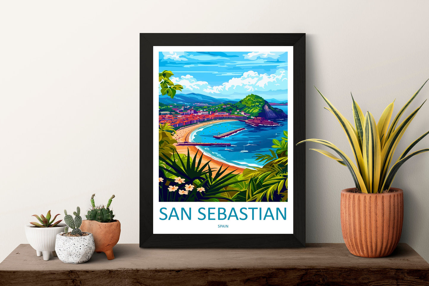 San Sebastian Travel Print Wall Art San Sebastian Wall Hanging Home Décor San Sebastian Gift Art Lovers Spain Art Lover Gift San Sebastian