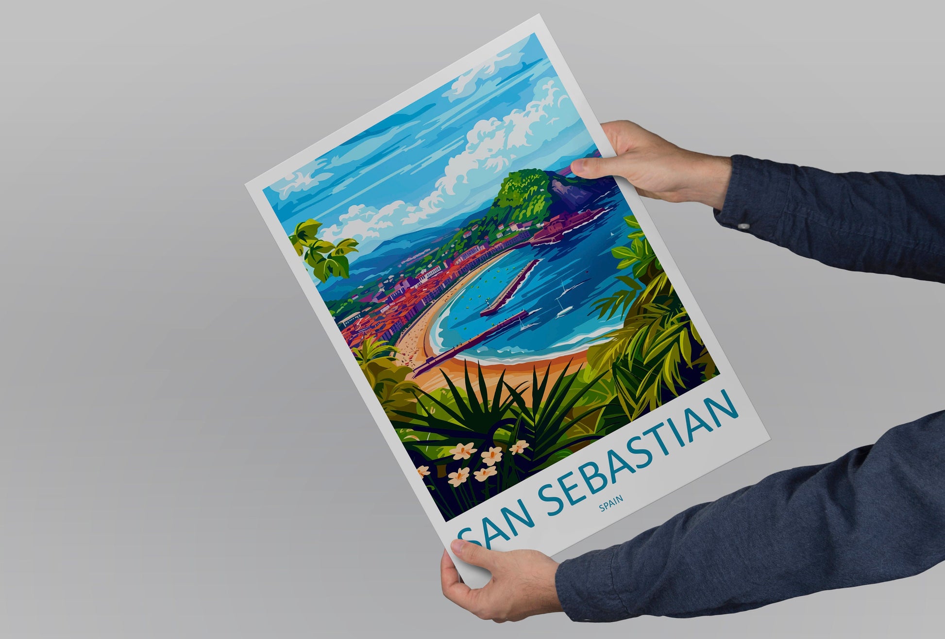 San Sebastian Travel Print Wall Art San Sebastian Wall Hanging Home Décor San Sebastian Gift Art Lovers Spain Art Lover Gift San Sebastian