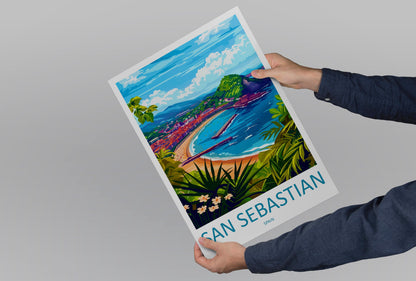 San Sebastian Travel Print Wall Art San Sebastian Wall Hanging Home Décor San Sebastian Gift Art Lovers Spain Art Lover Gift San Sebastian