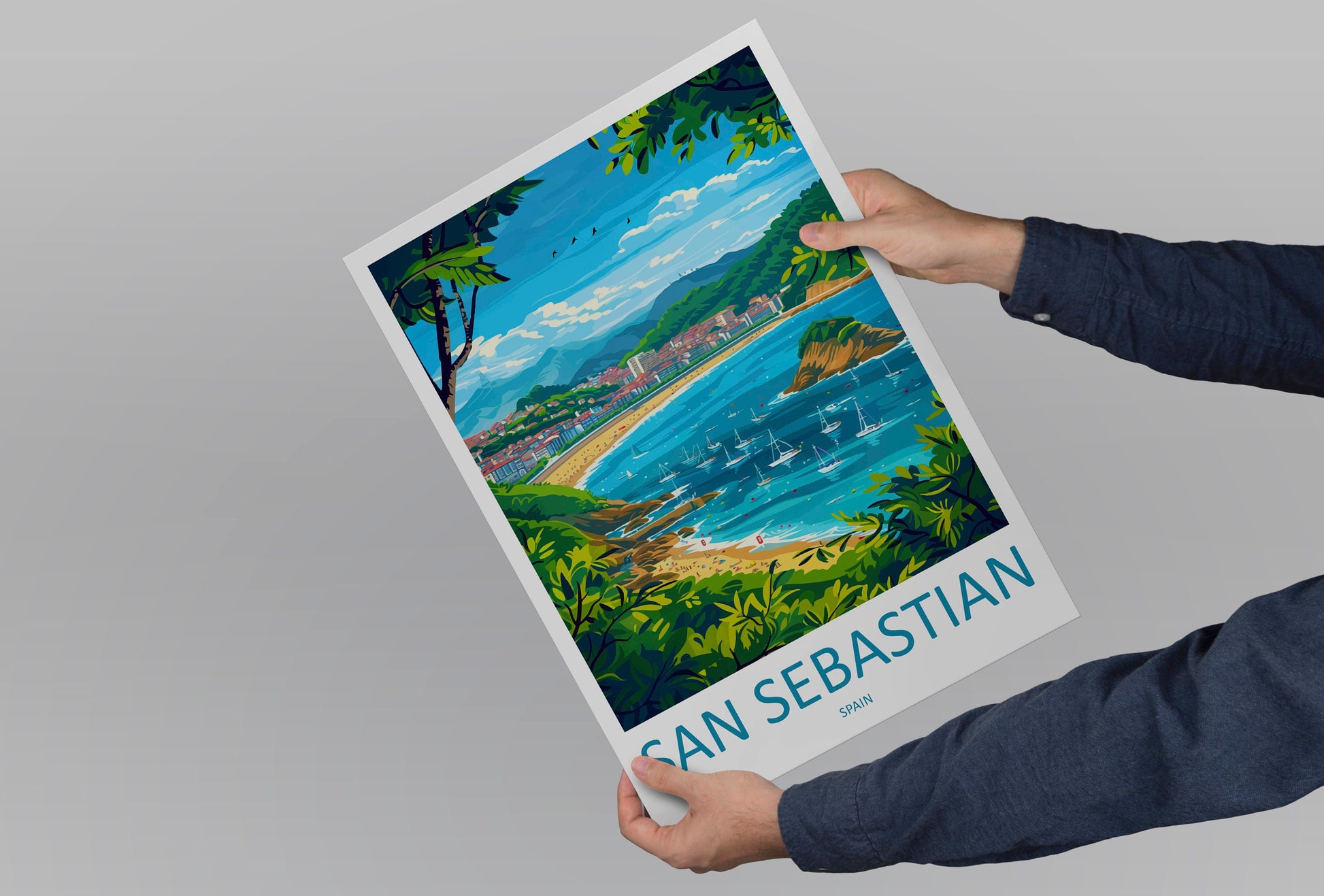 San Sebastian Travel Print Wall Art San Sebastian Wall Hanging Home Décor San Sebastian Gift Art Lovers Spain Art Lover Gift San Sebastian