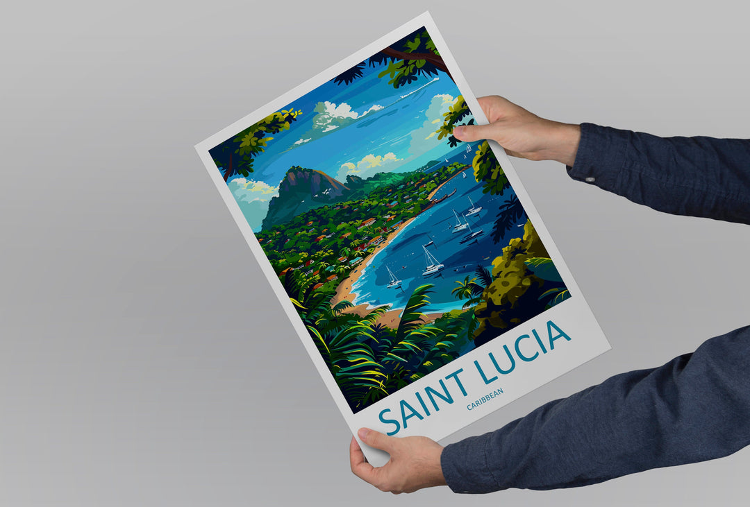Saint Lucia Travel Print Wall Art Saint Lucia Wall Hanging Home Décor Saint Lucia Gift Art Lovers Wall Art Caribbean Travel Print Poster