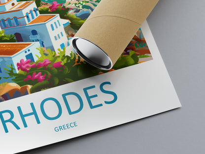 Rhodes Travel Print Wall Art Rhodes Greece Wall Hanging Home Decoration Rhodes Gift Art Lovers Wall Art Print Rhodes Greece Wall Poster Art