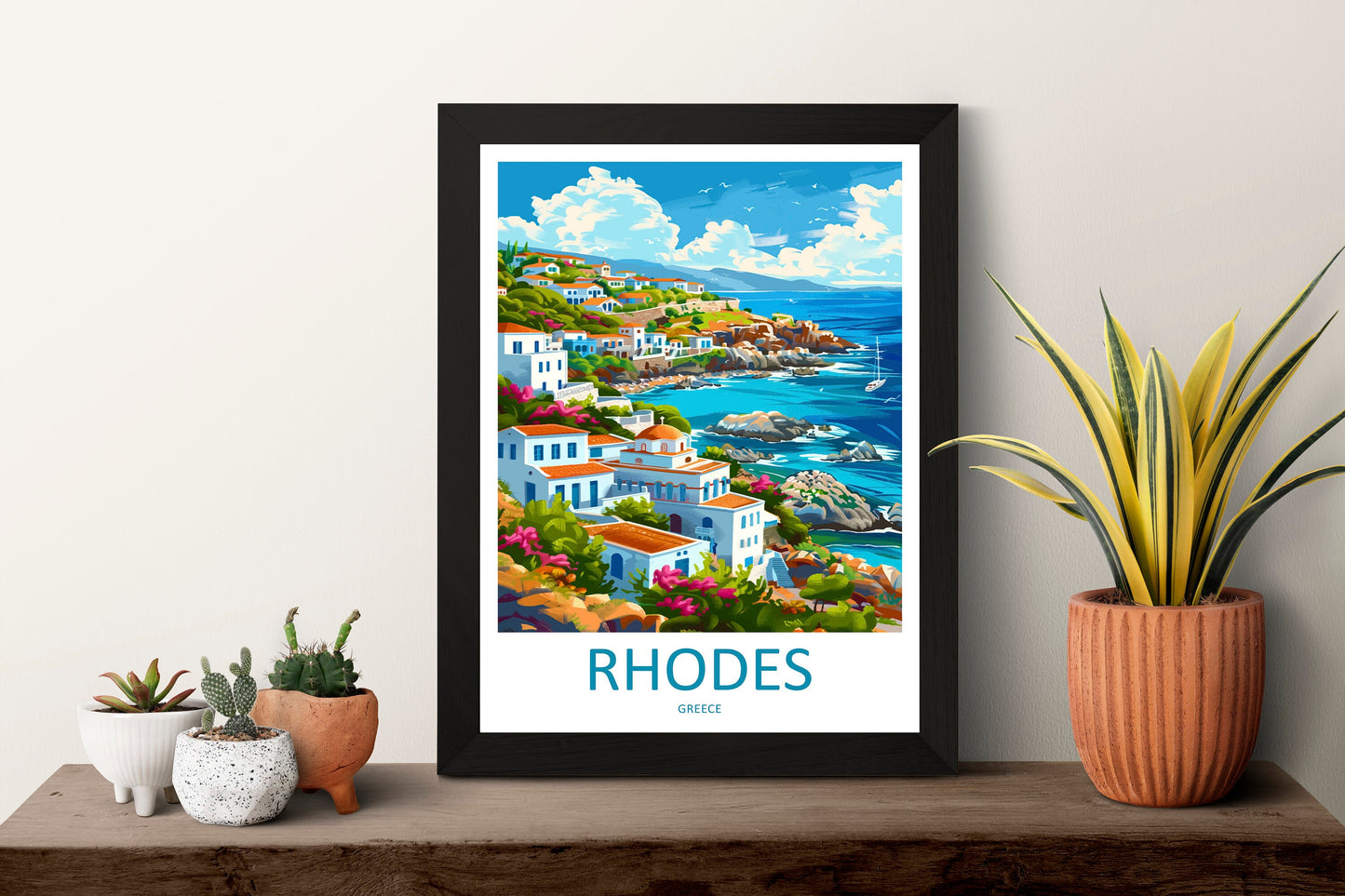 Rhodes Travel Print Wall Art Rhodes Greece Wall Hanging Home Decoration Rhodes Gift Art Lovers Wall Art Print Rhodes Greece Wall Poster Art
