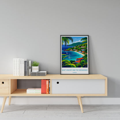 Saint Vincent & The Grenadines Travel Print Wall Art Saint Vincent Wall Hanging Home Décor Saint Vincent Gift Art Lovers Wall Art Caribbean