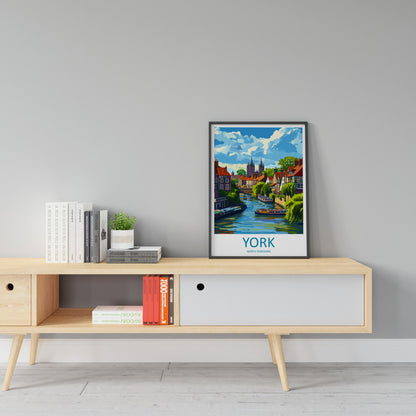 York Travel Print Wall Art York Wall Hanging Home Décor York Gift Art Lovers England Art Lover Gift Print Artwork Yorkshire Art