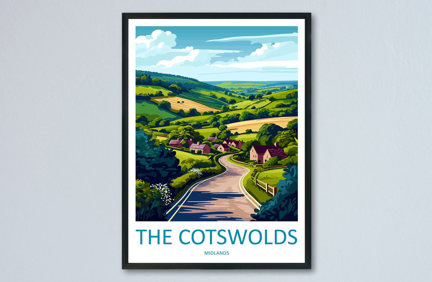 Cotswolds Print Cotswolds Home Decor Landscape Art Print Cotswolds Wall Art for England Enthusiast Gift Wall Hanging Cotswolds UK Poster Art