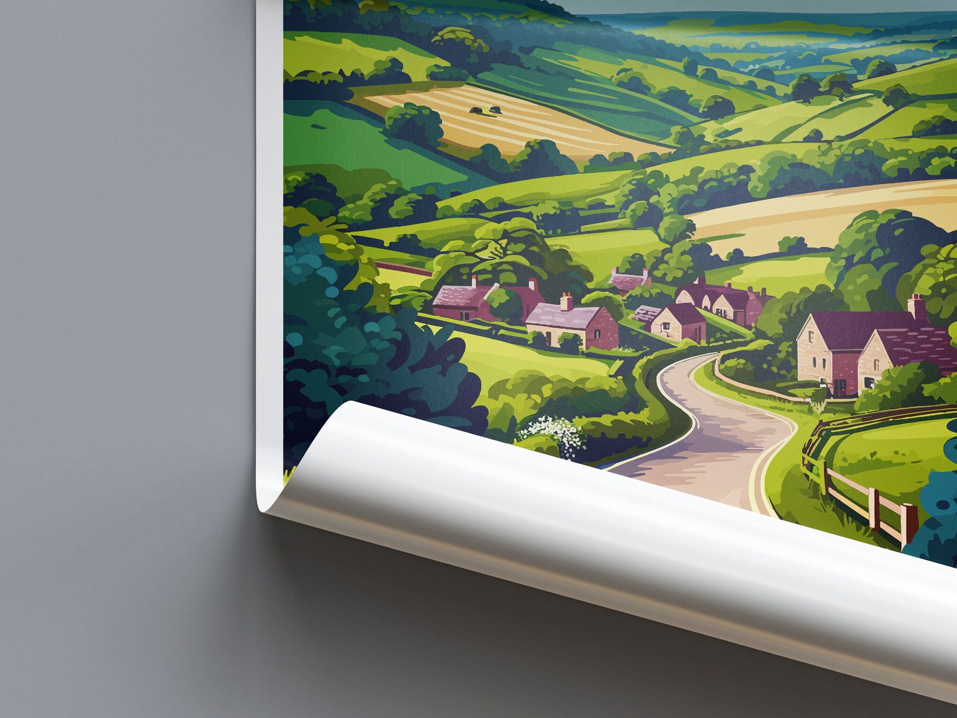 Cotswolds Print Cotswolds Home Decor Landscape Art Print Cotswolds Wall Art for England Enthusiast Gift Wall Hanging Cotswolds UK Poster Art