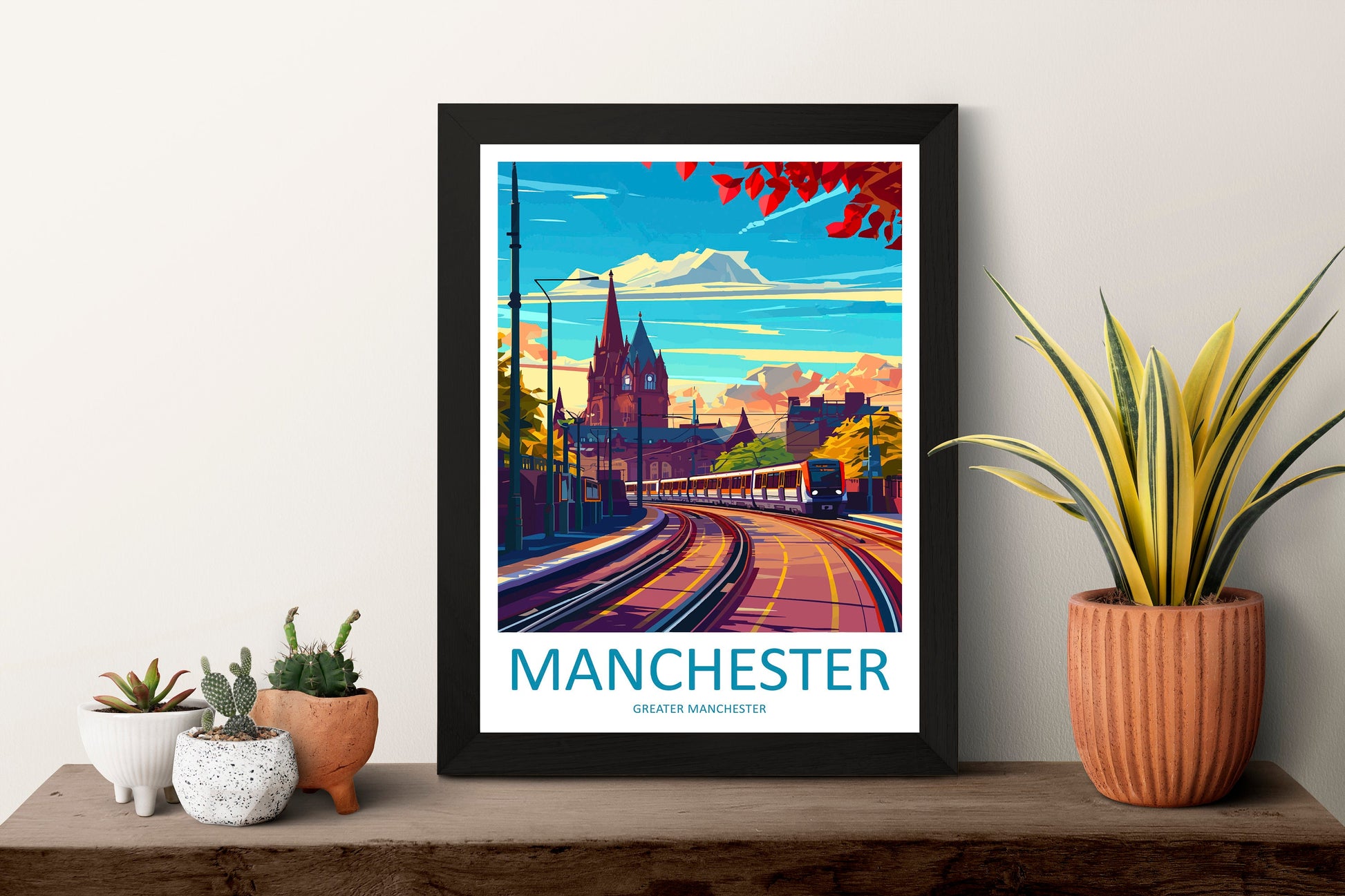 Manchester Travel Print Wall Art Manchester Wall Hanging Home Décor Manchester Gift Art Lovers England Art Lover Gift Manchester Travel Art