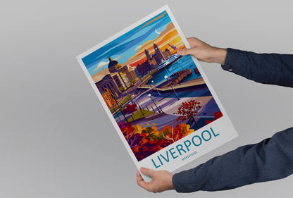 Liverpool Travel Print Wall Art Liverpool Wall Hanging Home Décor Liverpool Gift Art Lovers England Art Lover Gift Liverpool Travel Art Gift