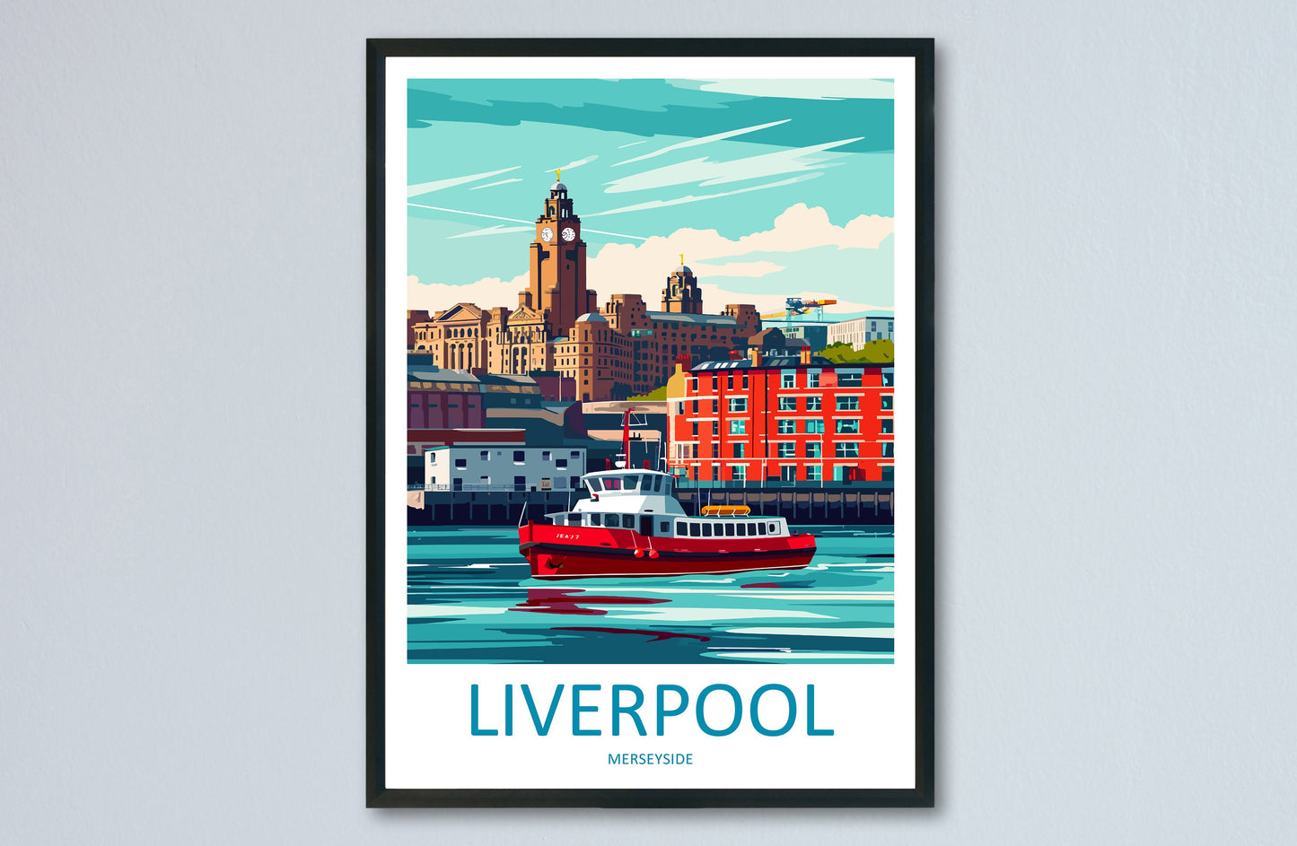 Liverpool Travel Print Wall Art Liverpool Wall Hanging Home Décor Liverpool Gift Art Lovers England Art Lover Gift Liverpool Travel Art Gift