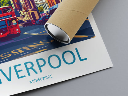 Liverpool Travel Print Wall Art Liverpool Wall Hanging Home Décor Liverpool Gift Art Lovers England Art Lover Gift Liverpool Travel Art Gift