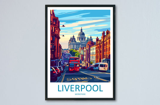 Liverpool Travel Print Wall Art Liverpool Wall Hanging Home Décor Liverpool Gift Art Lovers England Art Lover Gift Liverpool Travel Art Gift