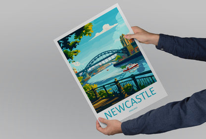 Newcastle Travel Print Wall Art Newcastle Wall Hanging Home Décor Newcastle Gift Art Lovers England Art Lover Gift Newcastle City Art Print