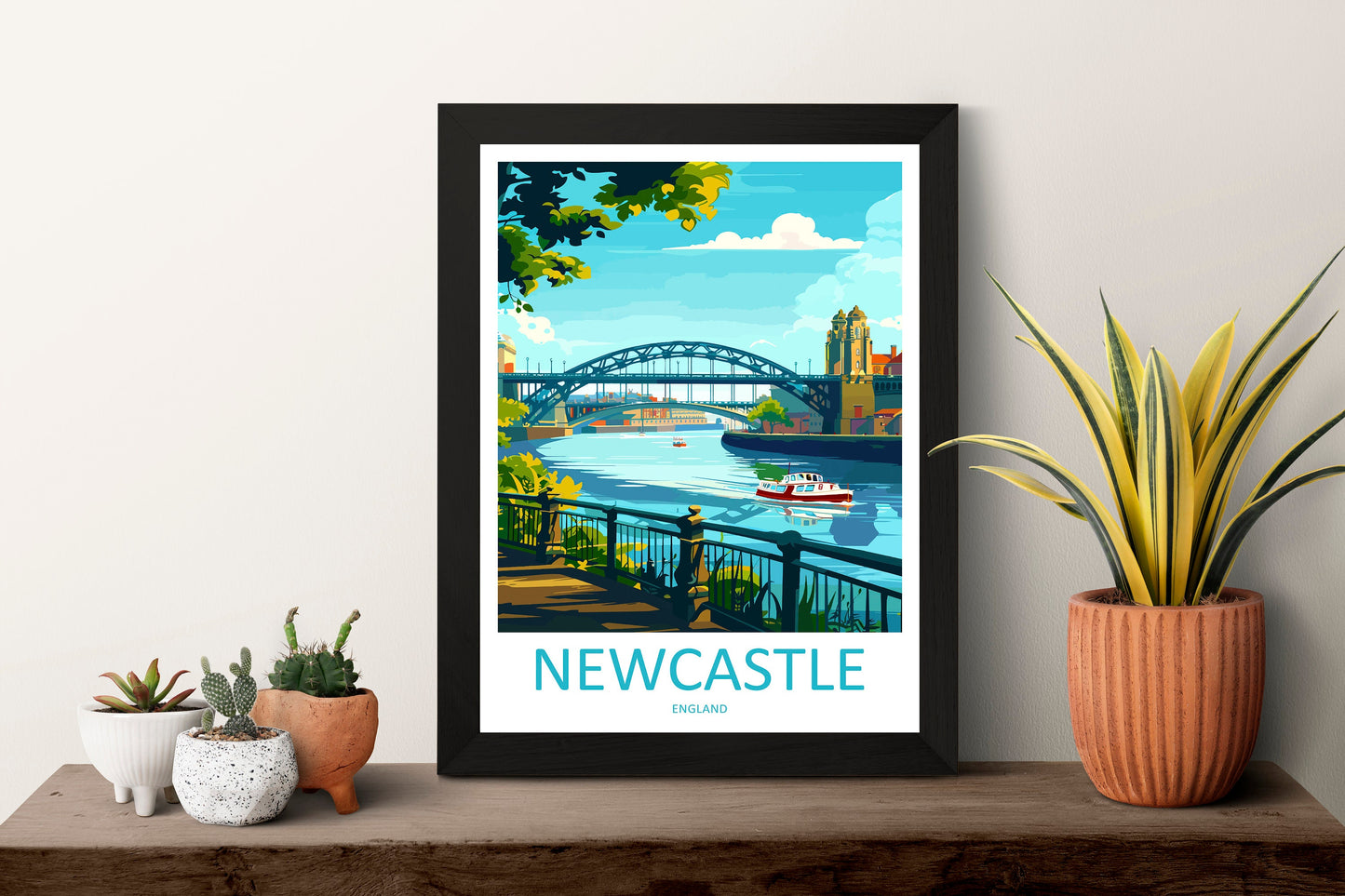 Newcastle Travel Print Wall Art Newcastle Wall Hanging Home Décor Newcastle Gift Art Lovers England Art Lover Gift Newcastle City Art Print