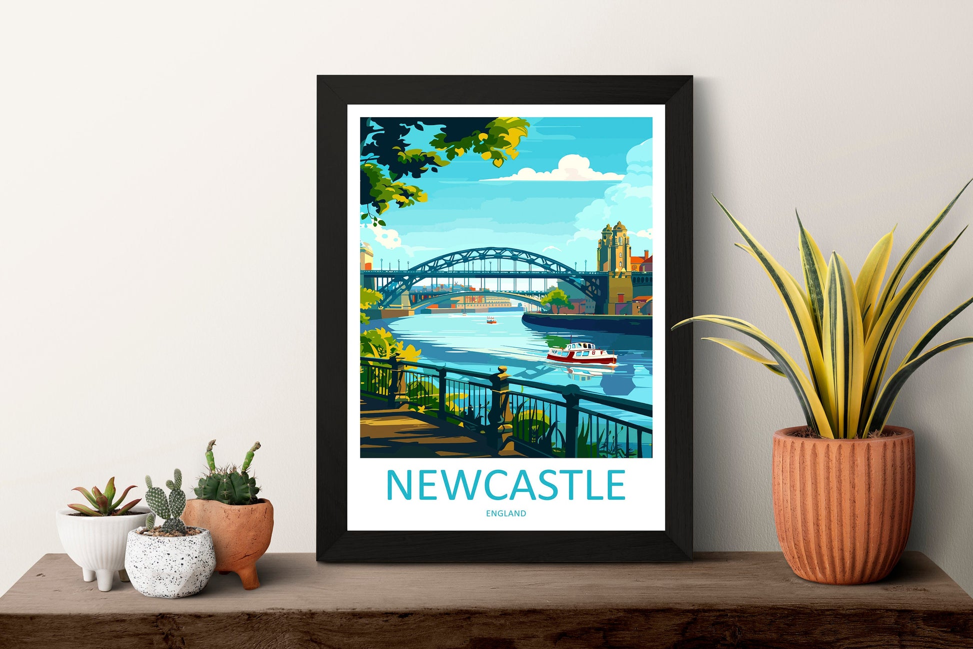 Newcastle Travel Print Wall Art Newcastle Wall Hanging Home Décor Newcastle Gift Art Lovers England Art Lover Gift Newcastle City Art Print