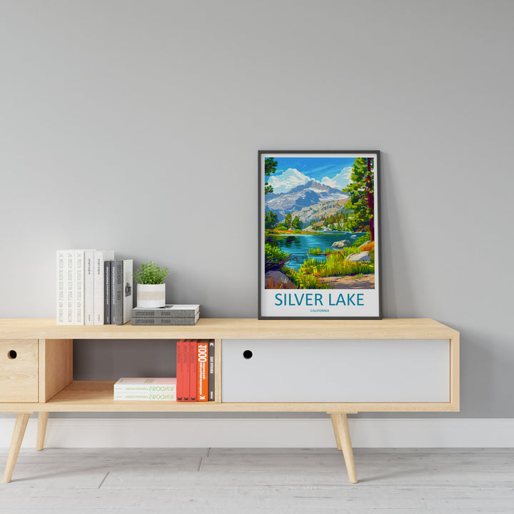 Silver Lake Travel Print Wall Art Silver Lake Wall Hanging Home Décor Silver Lake Gift Art Lovers California Art Lover Gift Lake Art