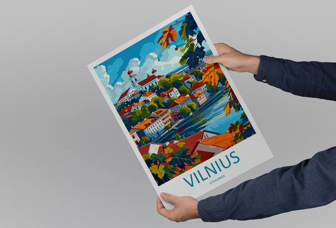 Vilnius Travel Print Wall Art Vilnius Wall Hanging Home Decoration lithuania Gift Art Lovers Wall Art Print Europe Art Travel Poster