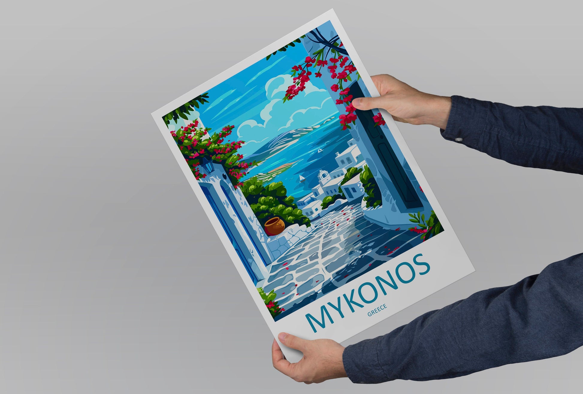Mykonos Travel Print Wall Art Mykonos Greece Wall Hanging Home Decoration Mykonos Gift Art Lovers Wall Art Print Mykonos Greece Wall Poster
