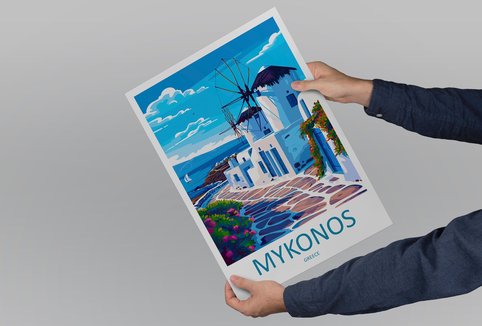 Mykonos Travel Print Wall Art Mykonos Greece Wall Hanging Home Decoration Mykonos Gift Art Lovers Wall Art Print Mykonos Greece Wall Poster