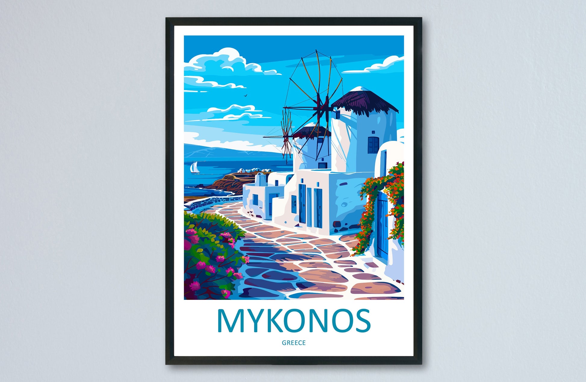 Mykonos Travel Print Wall Art Mykonos Greece Wall Hanging Home Decoration Mykonos Gift Art Lovers Wall Art Print Mykonos Greece Wall Poster