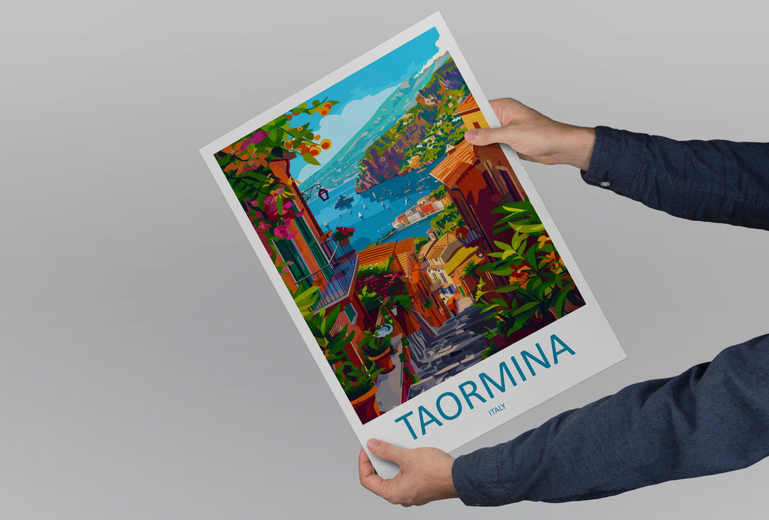 Taormina Travel Print Wall Art Taormina Wall Hanging Home Décor Taormina Gift Art Lovers Italy Art Lover Gift Taormina Print Taormina Art
