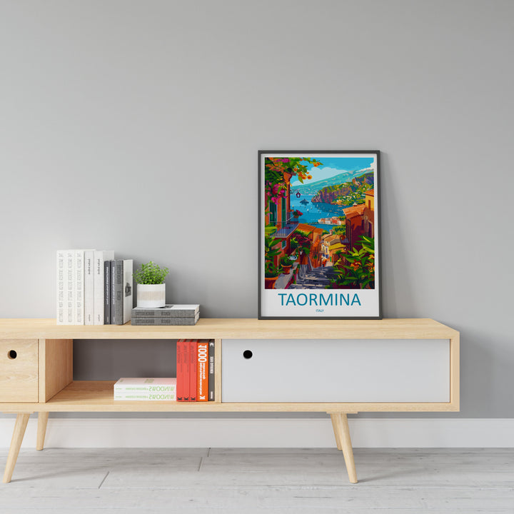 Taormina Travel Print Wall Art Taormina Wall Hanging Home Décor Taormina Gift Art Lovers Italy Art Lover Gift Taormina Print Taormina Art