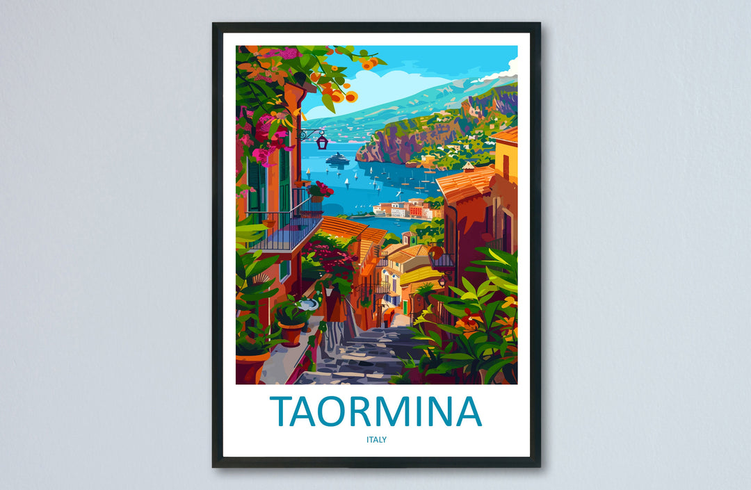 Taormina Travel Print Wall Art Taormina Wall Hanging Home Décor Taormina Gift Art Lovers Italy Art Lover Gift Taormina Print Taormina Art