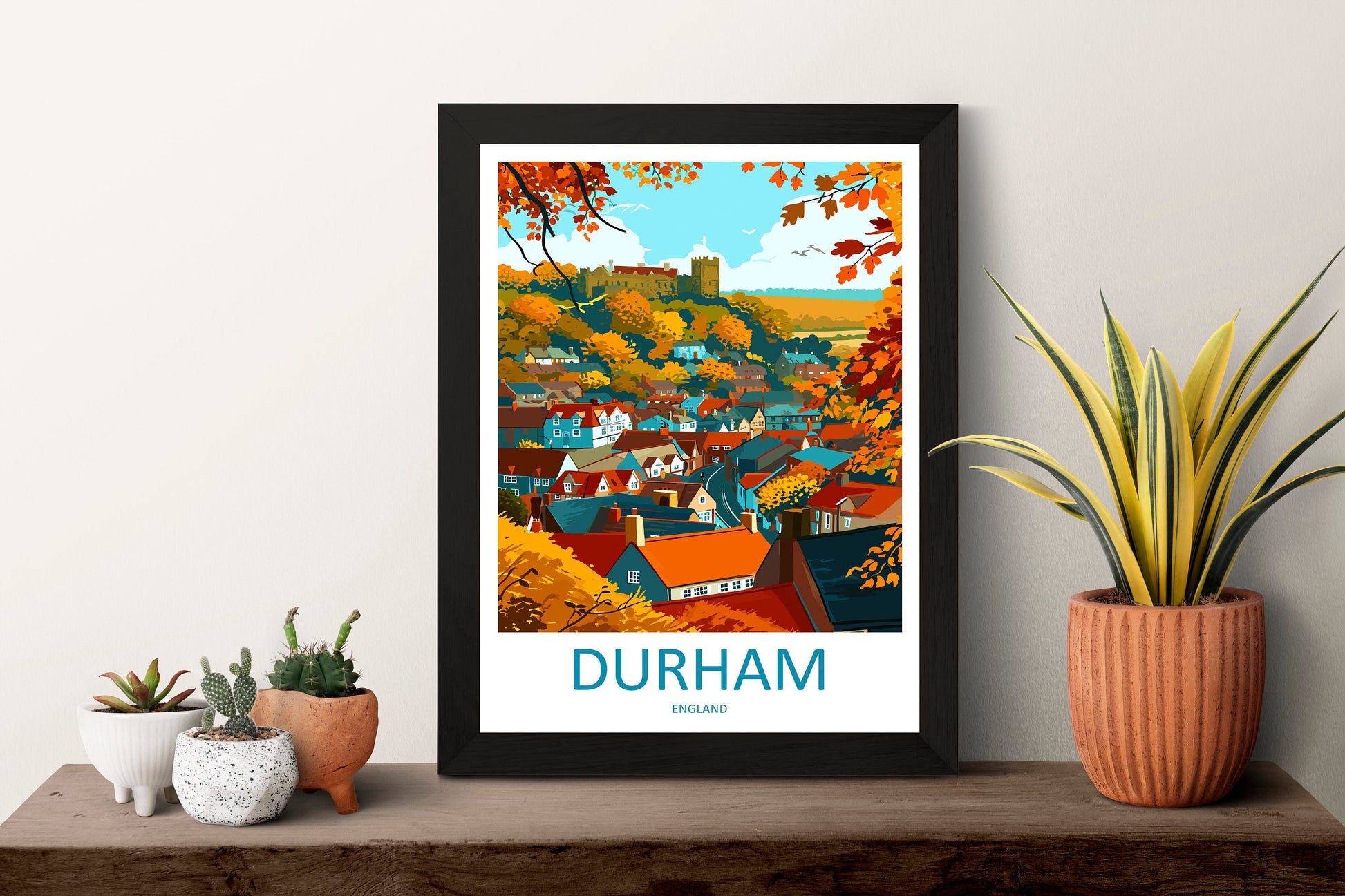 Durham Travel Print Wall Art Durham Wall Hanging Home Décor Durham Gift Art Lovers England Art Lover Gift Durham Travel Art Gift