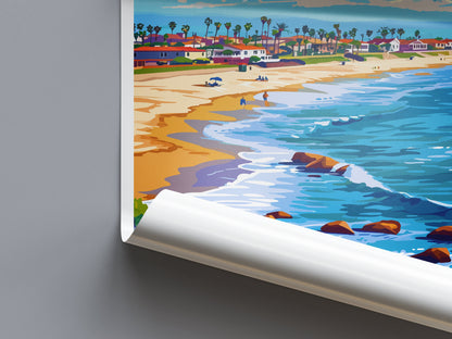 Huntington Beach Travel Print Wall Art Huntington Beach Wall Hanging Home Décor Huntington Beach Gift Art Lovers California Art Lover Gift