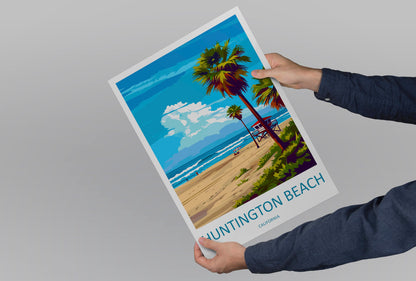 Huntington Beach Travel Print Wall Art Huntington Beach Wall Hanging Home Décor Huntington Beach Gift Art Lovers California Art Lover Gift