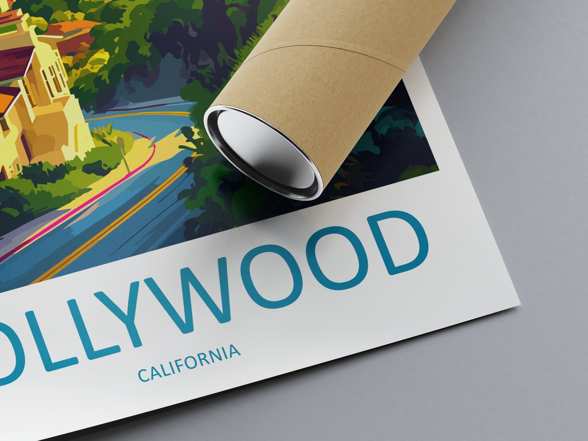 Hollywood Travel Print Wall Art Hollywood Wall Hanging Home Décor Hollywood Gift Art Lovers California Art Lover Gift Hollywood Hills