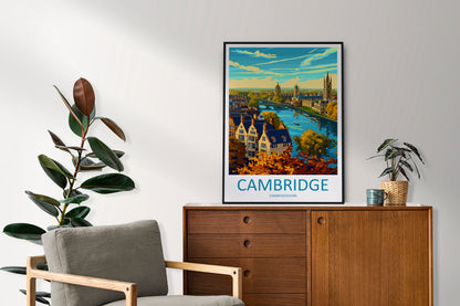 Cambridge Travel Print Wall Art Cambridge Wall Hanging Home Décor Cambridge Gift Art Lovers England Art Lover Gift Cambridge Art Travel
