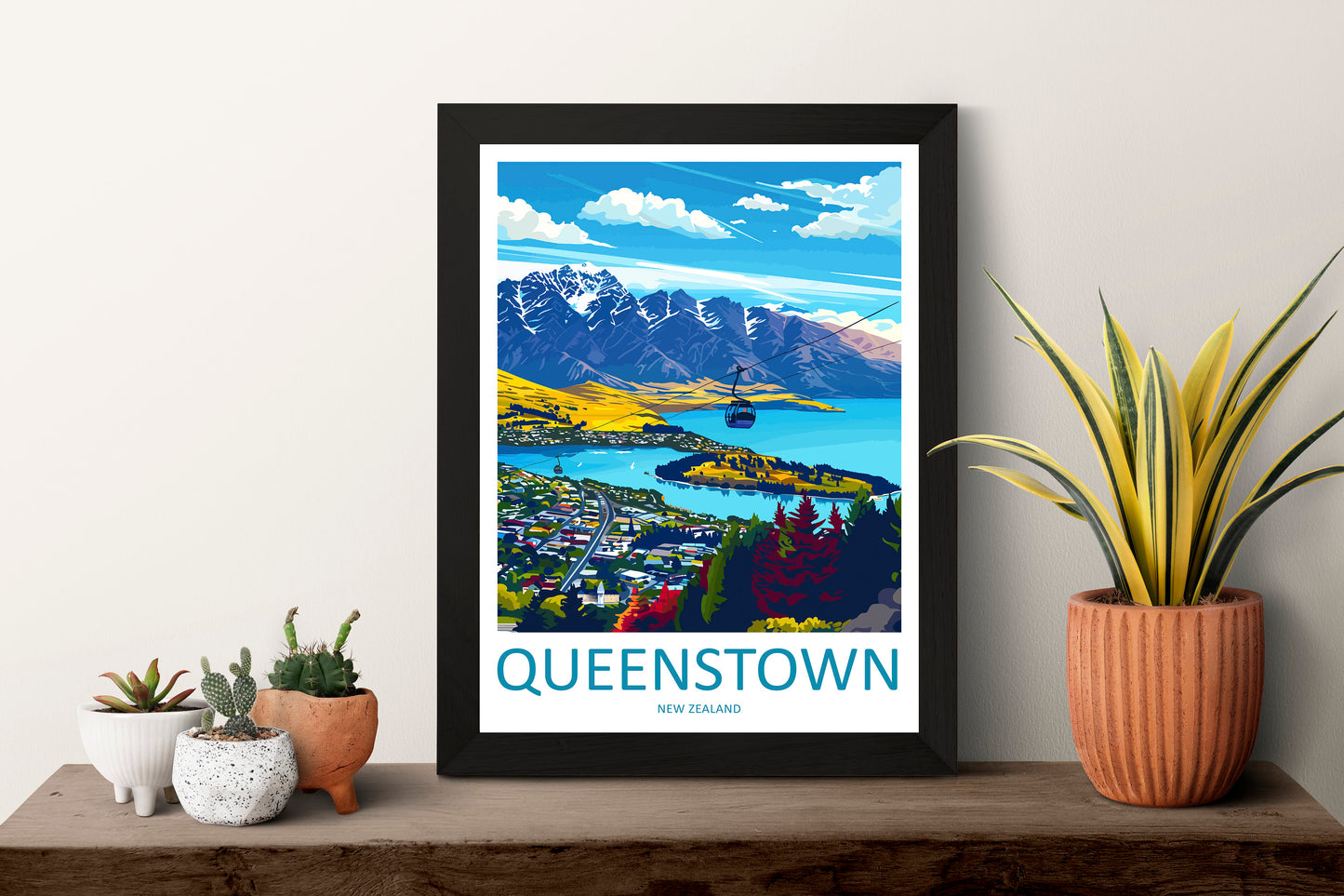 Queenstown Travel Print Wall Art Queenstown Wall Hanging Home Décor Queenstown Gift Art Lovers New Zealand Art Lover Gift Print Queenstown