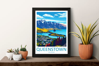Queenstown Travel Print Wall Art Queenstown Wall Hanging Home Décor Queenstown Gift Art Lovers New Zealand Art Lover Gift Print Queenstown